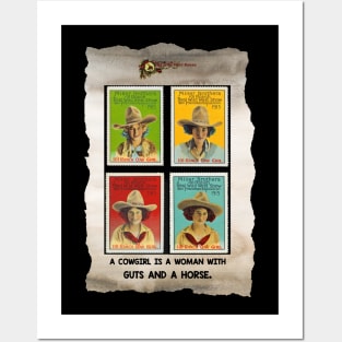 A cowgirl is a woman with guts and a horse. Posters and Art